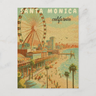 santa monica monica kalifornien vintage reise cl feiertagspostkarte