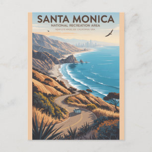 Santa Monica Mountains Vintage Reiseplakat Postkarte