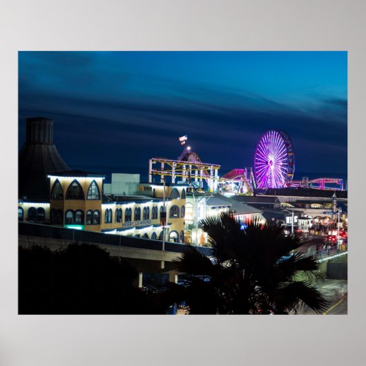 Santa Monica Nacht Poster (Vorne)