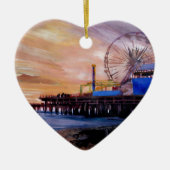 Santa Monica Pier am Sonnenuntergang Keramik Ornament (Vorne)