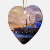 Santa Monica Pier am Sonnenuntergang Keramik Ornament (Links)