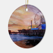 Santa Monica Pier am Sonnenuntergang Keramik Ornament (Links)