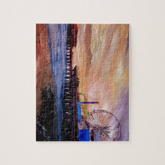 Santa Monica Pier am Sonnenuntergang Puzzle (Vertikal)