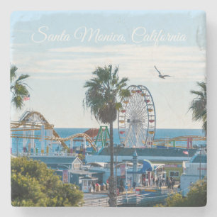 Santa Monica Pier an einem sonnigen Nachmittag Steinuntersetzer
