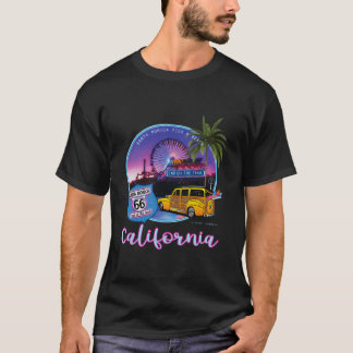 Santa Monica Pier California 66 End Of The Trail T-Shirt