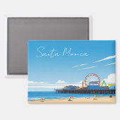Santa Monica Pier California Los Angeles Magnet (Vorderseite/Rückseite)