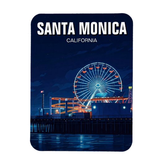 Santa Monica Pier California Los Angeles Magnet (Vertikal)