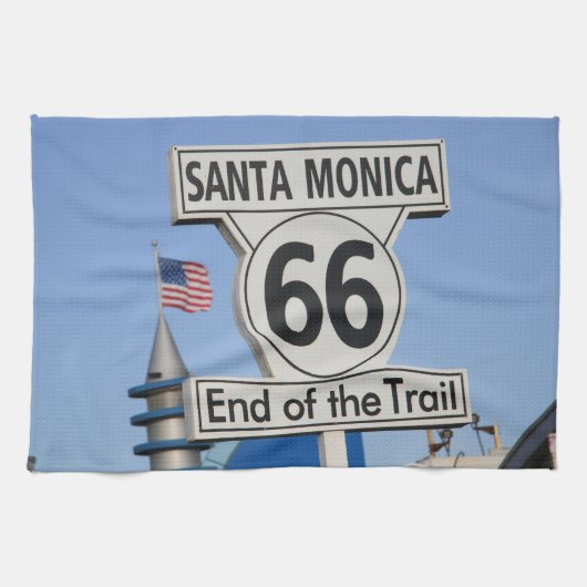 Santa Monica Pier - Ende der Spur Geschirrtuch (Horizontal)