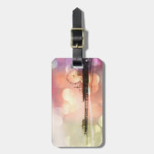 Santa Monica Pier - funkelndes Pink Foto Edit Gepäckanhänger (Vorderseite vertikal)