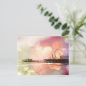 Santa Monica Pier - funkelndes Pink Foto Edit Postkarte (Stehend Vorderseite)