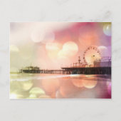 Santa Monica Pier - funkelndes Pink Foto Edit Postkarte (Vorderseite)