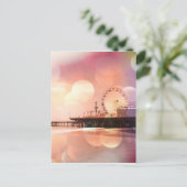 Santa Monica Pier - funkelndes Pink Foto Edit Postkarte (Stehend Vorderseite)