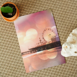 Santa Monica Pier - funkelndes Pink Foto Edit Postkarte