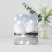 Santa Monica Pier Gray Glitzern Foto Edit Postkarte (Stehend Vorderseite)