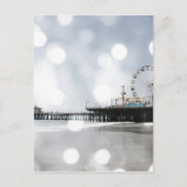 Santa Monica Pier Gray Glitzern Foto Edit Postkarte (Vorderseite)