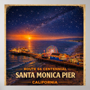 Santa Monica Pier Kalifornien Hundertjahrfeier Poster
