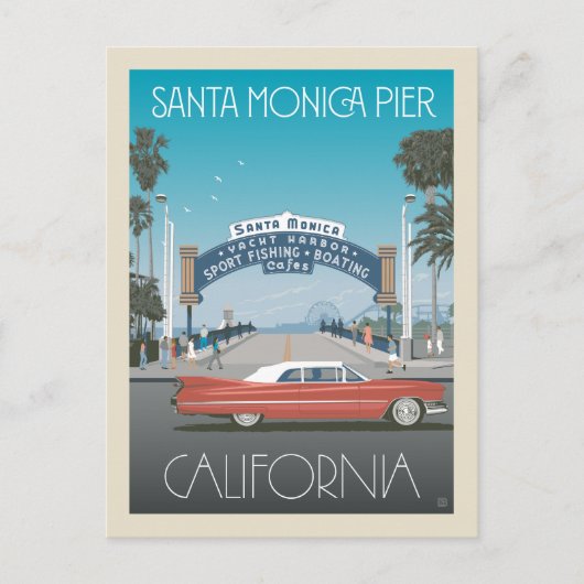 Santa Monica Pier | Kalifornien Postkarte (Vorderseite)