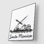 Santa Monica Pier Los Angeles California Beach Quadratische Wanduhr (Winkel)