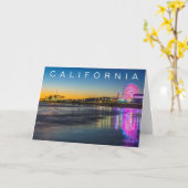 Santa Monica Pier | Los Angeles | Happy Birthday Karte (Gelbe Blume)