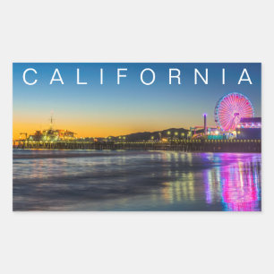 Santa Monica Pier   Los Angeles, Kalifornien Rechteckiger Aufkleber