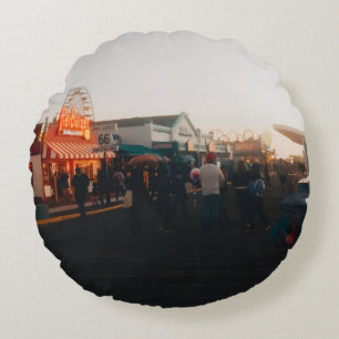 Santa Monica Pier, Los Angeles, Kalifornien Rundes Kissen