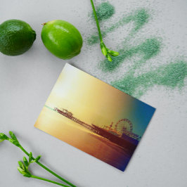 Santa Monica Pier - Orange Sunrise Foto Edit Postkarte