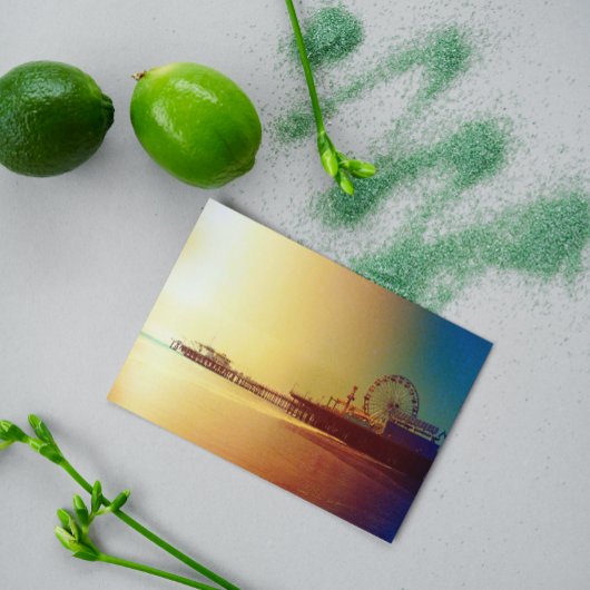 Santa Monica Pier - Orange Sunrise Foto Edit Postkarte