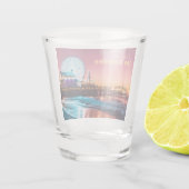 Santa Monica Pier Pink & Blue Sunset Los Angeles Schnapsglas (Rückseite)