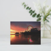 Santa Monica Pier Postkarte (Stehend Vorderseite)