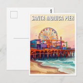 Santa Monica Pier Postkarte (Vorne/Hinten)