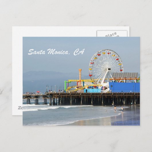 Santa Monica Pier Postkarte (Vorne/Hinten)