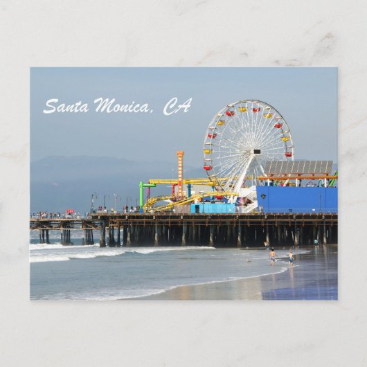 Santa Monica Pier Postkarte (Vorderseite)