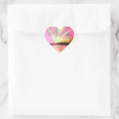 Santa Monica Pier Rosa Explosion Herz-Aufkleber (Tasche)