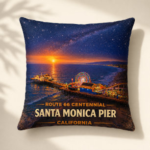 Santa Monica Pier Route 66 Centennial-Dekoration Kissen