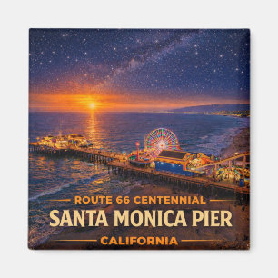 Santa Monica Pier Route 66 Kühlschrank-Souvenir Magnet