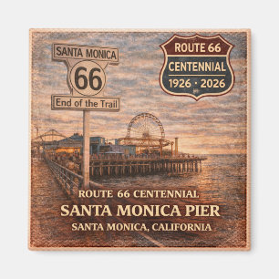 Santa Monica Pier Route 66 Kühlschrank-Souvenir Magnet