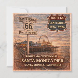 Santa Monica Pier Route 66 Küsten Grüße Einladung