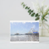 Santa Monica Pier - Shabby Chic Foto Edit Postkarte (Stehend Vorderseite)