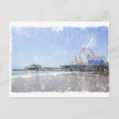Santa Monica Pier - Shabby Chic Foto Edit Postkarte (Vorderseite)