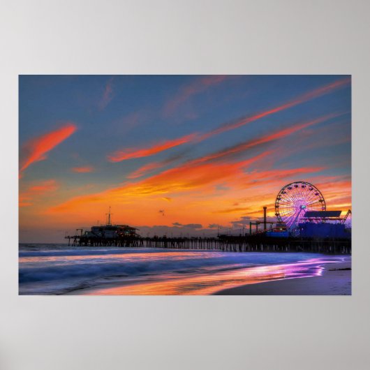 Santa Monica Pier Sunset Poster (Vorne)