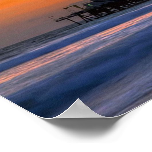 Santa Monica Pier Sunset Poster (Ecke)