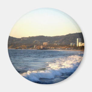 Santa Monica Pier vom Strand von Venedig aus geseh Magnet