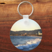 Santa Monica Pier vom Strand von Venedig aus geseh Schlüsselanhänger (Vorderseite)