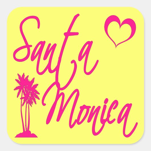 Santa Monica Quadratischer Aufkleber (Vorderseite)