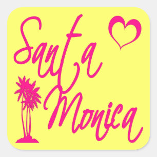 Santa Monica Quadratischer Aufkleber
