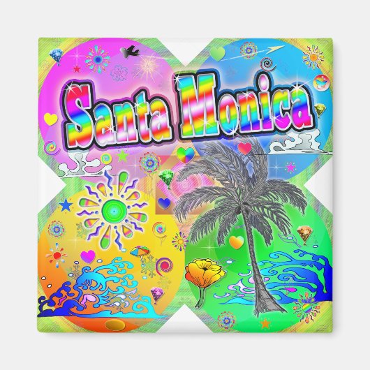 Santa Monica Quadro Seasons Magnet (Vorne)