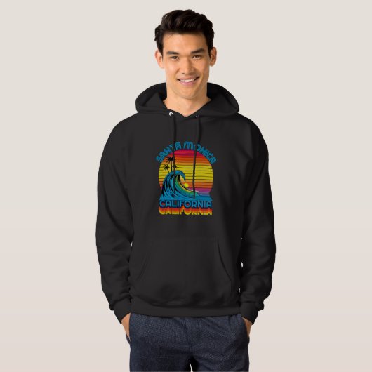 Santa Monica Retro Throwback Surf & Beach Souvenir Hoodie (Vorne ganz)