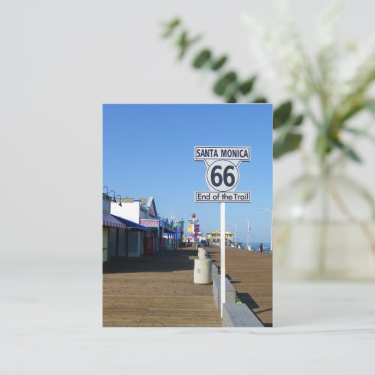 Santa Monica Road 66 Postcard! Postkarte (Stehend Vorderseite)