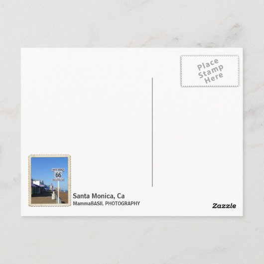Santa Monica Road 66 Postcard! Postkarte (Rückseite)