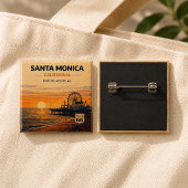 Santa Monica Route 66 California Strand Geschenk Button